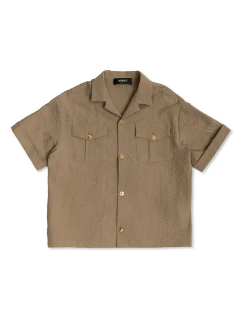 Versace Kids logo-embroidered shirt