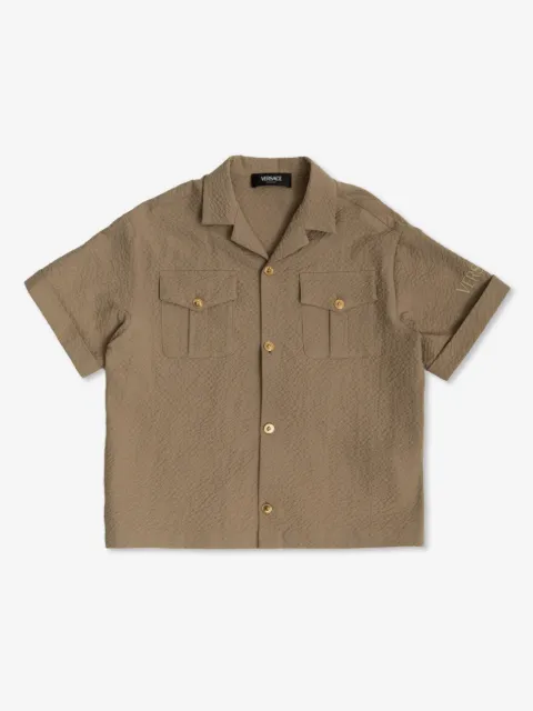 Versace Kids logo-embroidered shirt