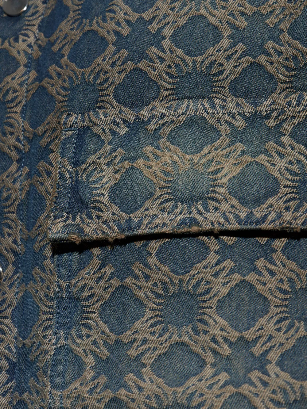 AMIRI MA Quad denim jack met jacquard Blauw