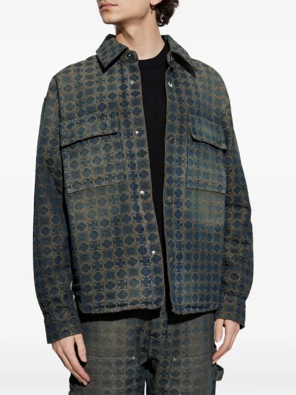 AMIRI MA Quad Jacquard Denim Jacket | Blue | FARFETCH CA