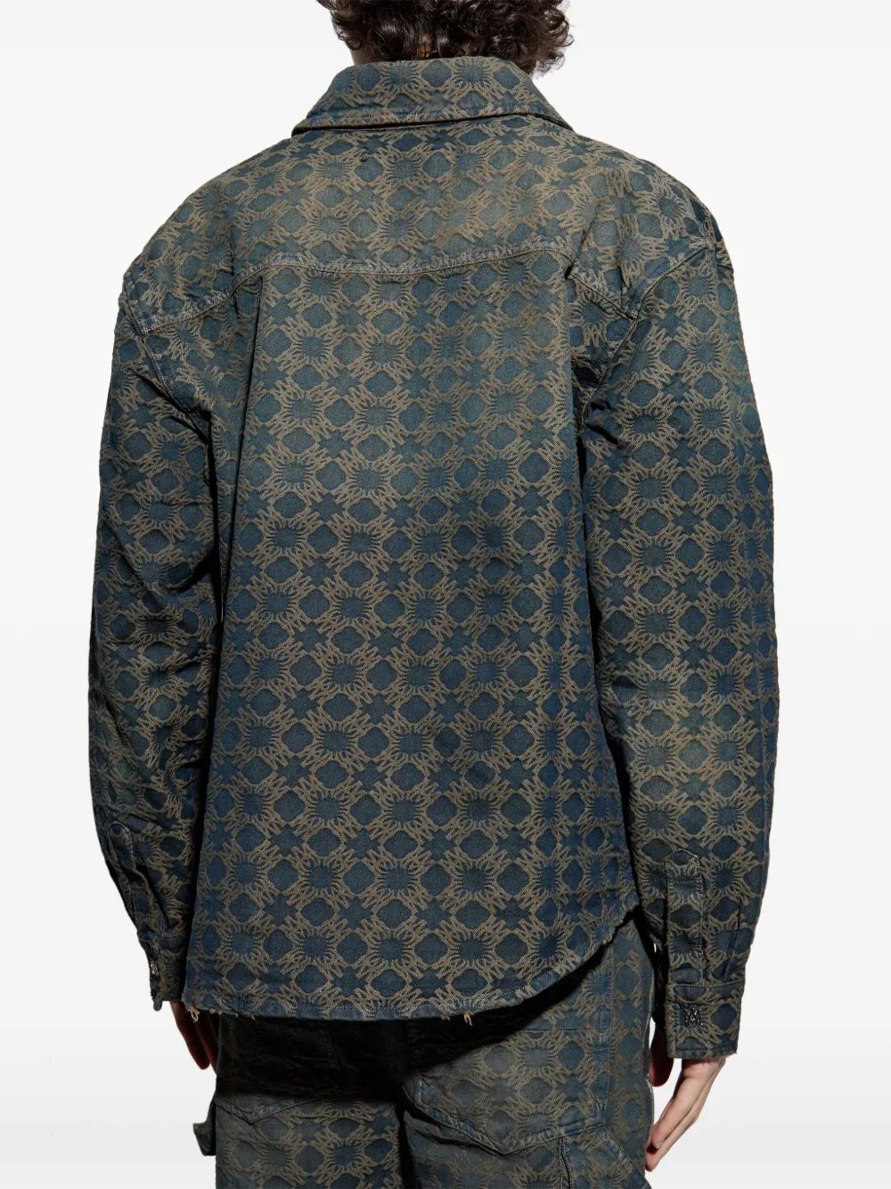 AMIRI MA Quad denim jack met jacquard Blauw
