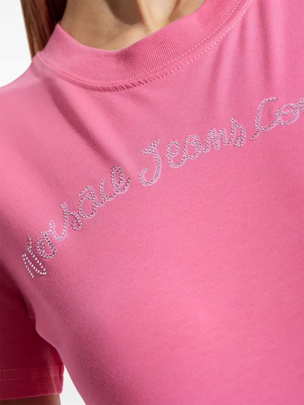Versace Jeans Couture T-shirt verfraaid met logo Roze