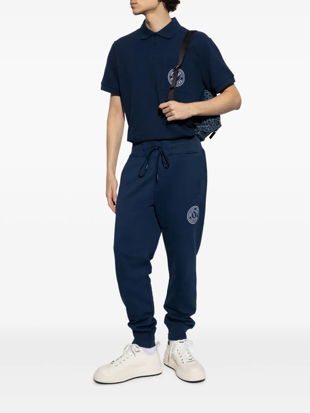 Versace Jeans Couture Trainingsbroek met geborduurd logo - Blauw