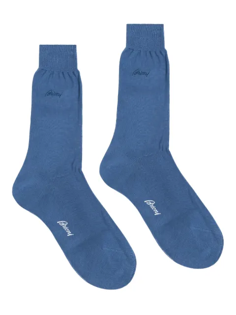 Brioni calcetines con logo en jacquard