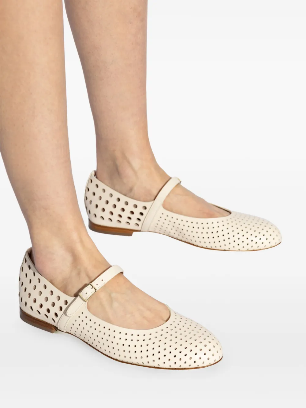 Perforated-Design Ballet Flats