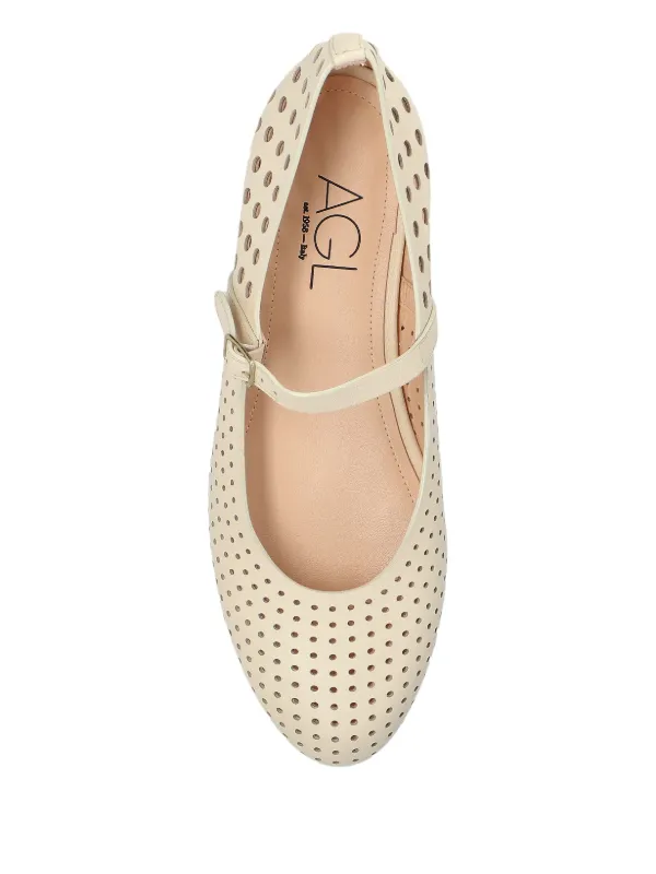 AGL perforated-design Ballet Flats White FARFETCH IN