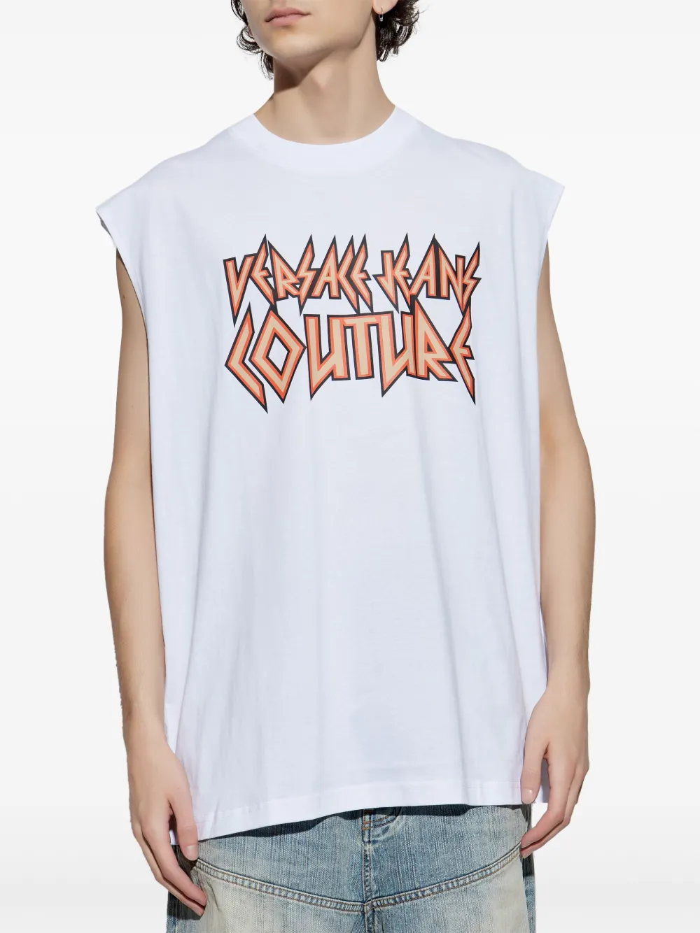 Versace Jeans Couture Tanktop met logoprint Wit