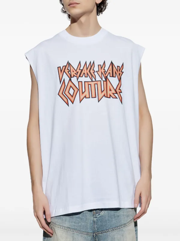VERSACE JEANS COUTURE  タンクトップ Versace Jeans Couture Black Printed Tank Top Versace