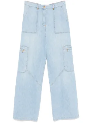 デニム・ジーパン ELISABETTA FRANCHI STRAIGHT-LEG JEANS IN DENIM Denim jeans with rhinestones | Elisabetta Franchi