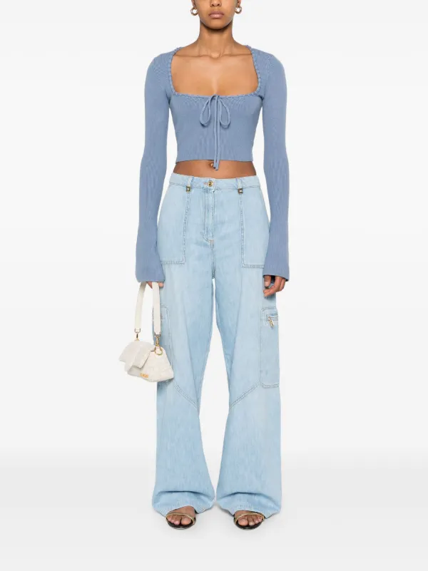 【★完売必至★】ELISABETTA FRANCHI ☆ カーゴジーンズ Elisabetta Franchi カーゴジーンズ | ブルー | FARFETCH JP