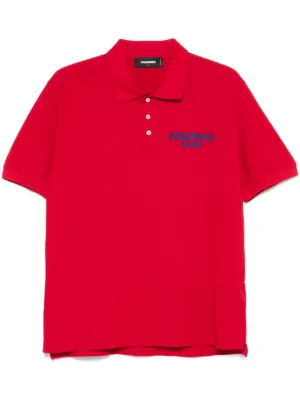 Dolce & Gabbana logo-plaque Polo Shirt | Red | FARFETCH