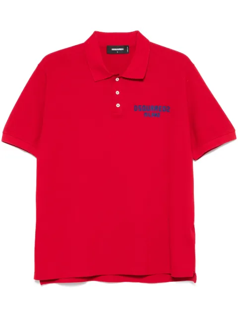 DSQUARED2 dyed logo-patch polo shirt