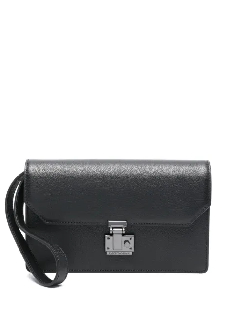Emporio Armani grained-texture clutch