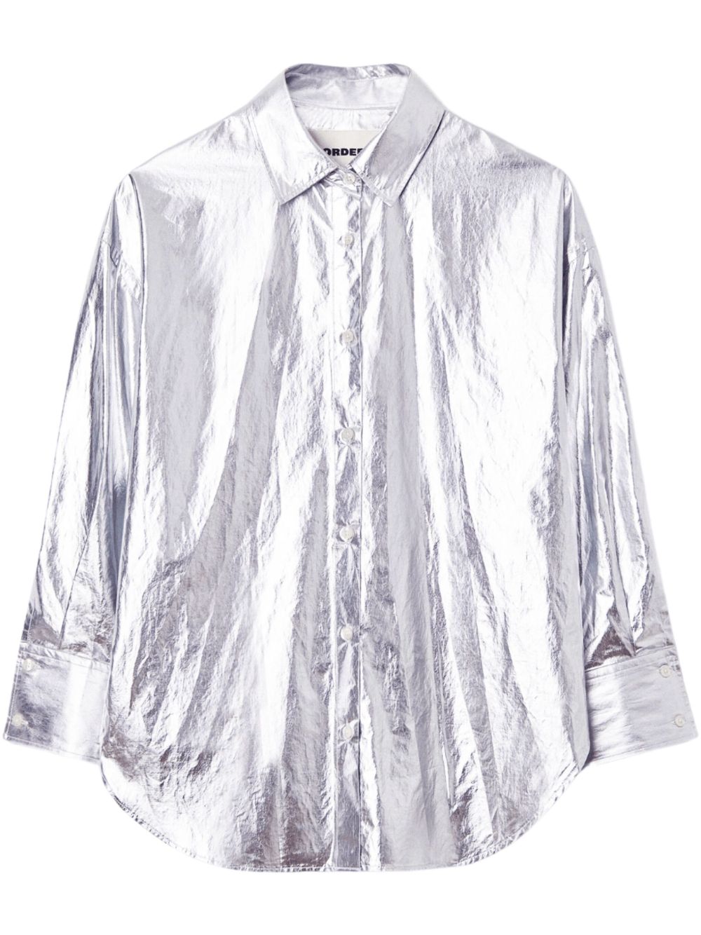 silver-foil effect shirt