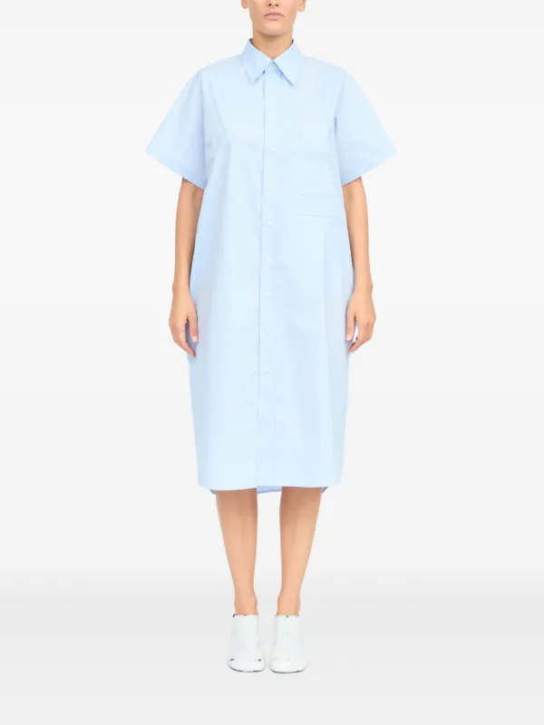 MM6 Maison Margiela Cotton Shirt Dress | Blue | FARFETCH BH