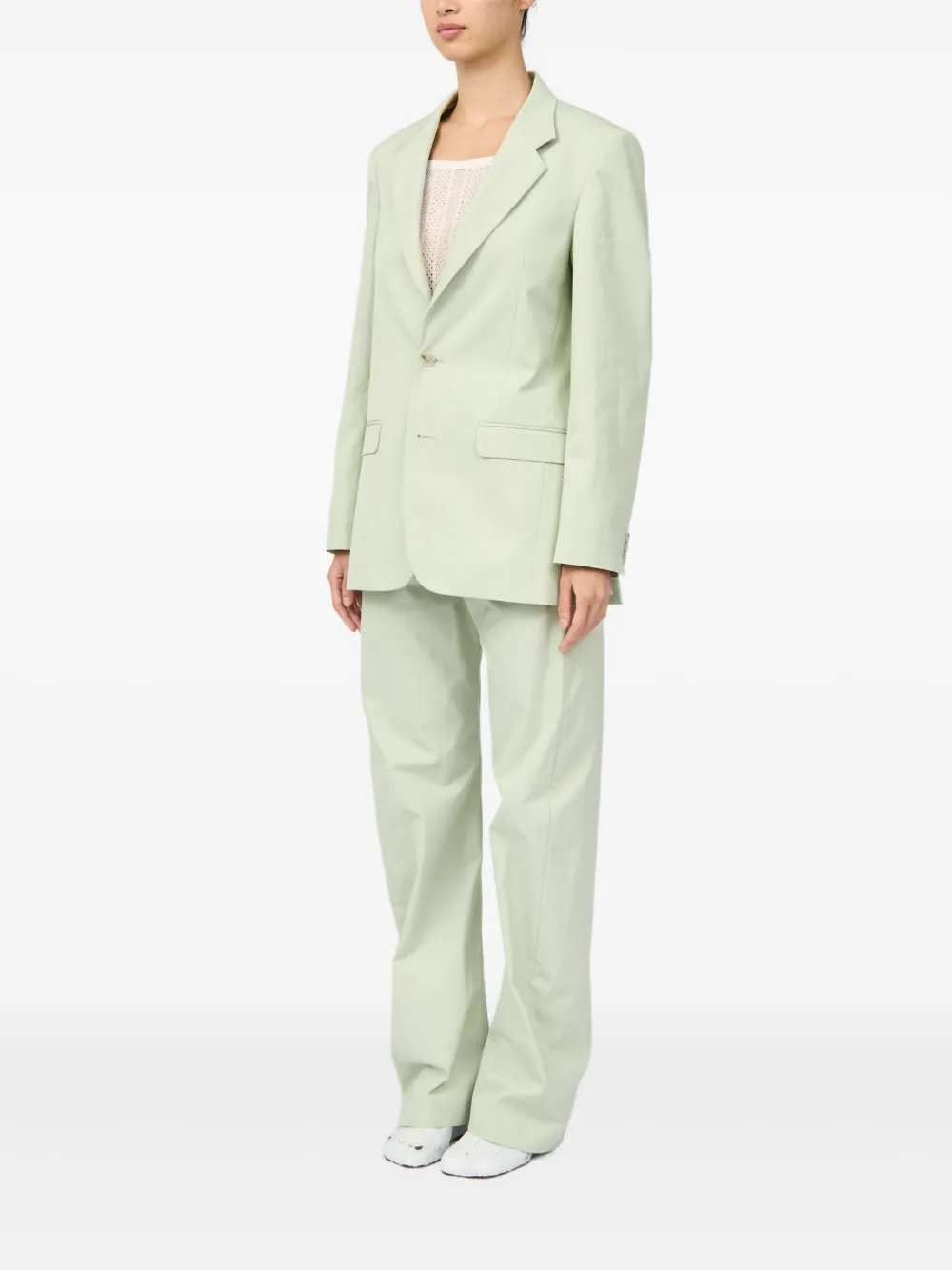MM6 Maison Margiela Blazer met enkele rij knopen Groen