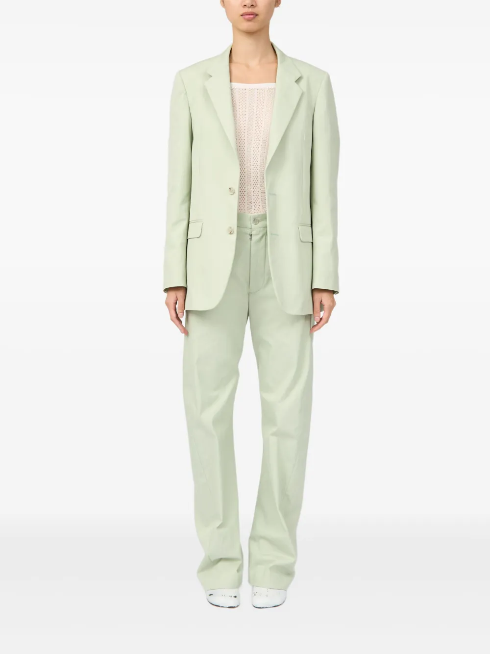 MM6 Maison Margiela Blazer met enkele rij knopen Groen