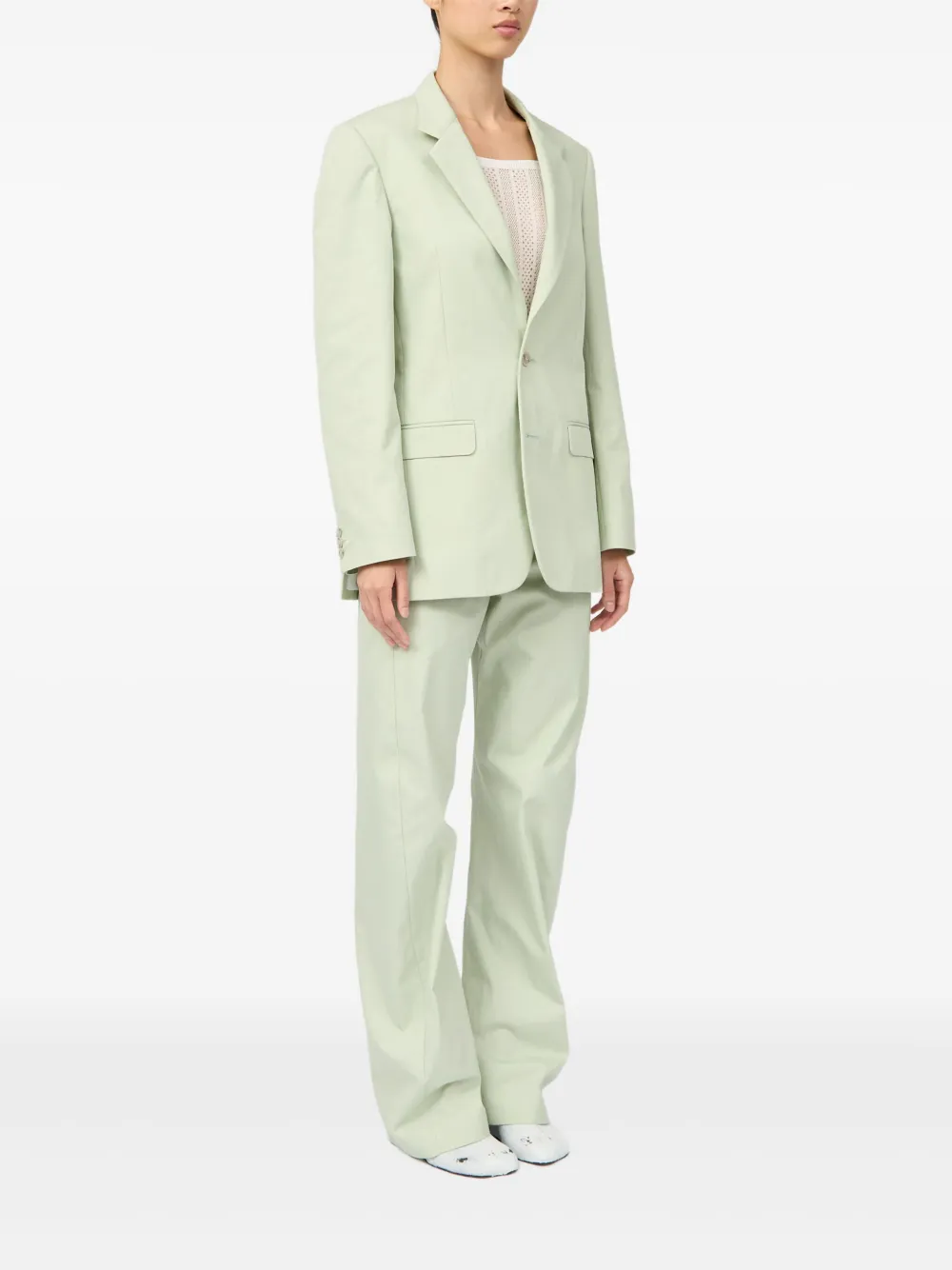 MM6 Maison Margiela Blazer met enkele rij knopen Groen