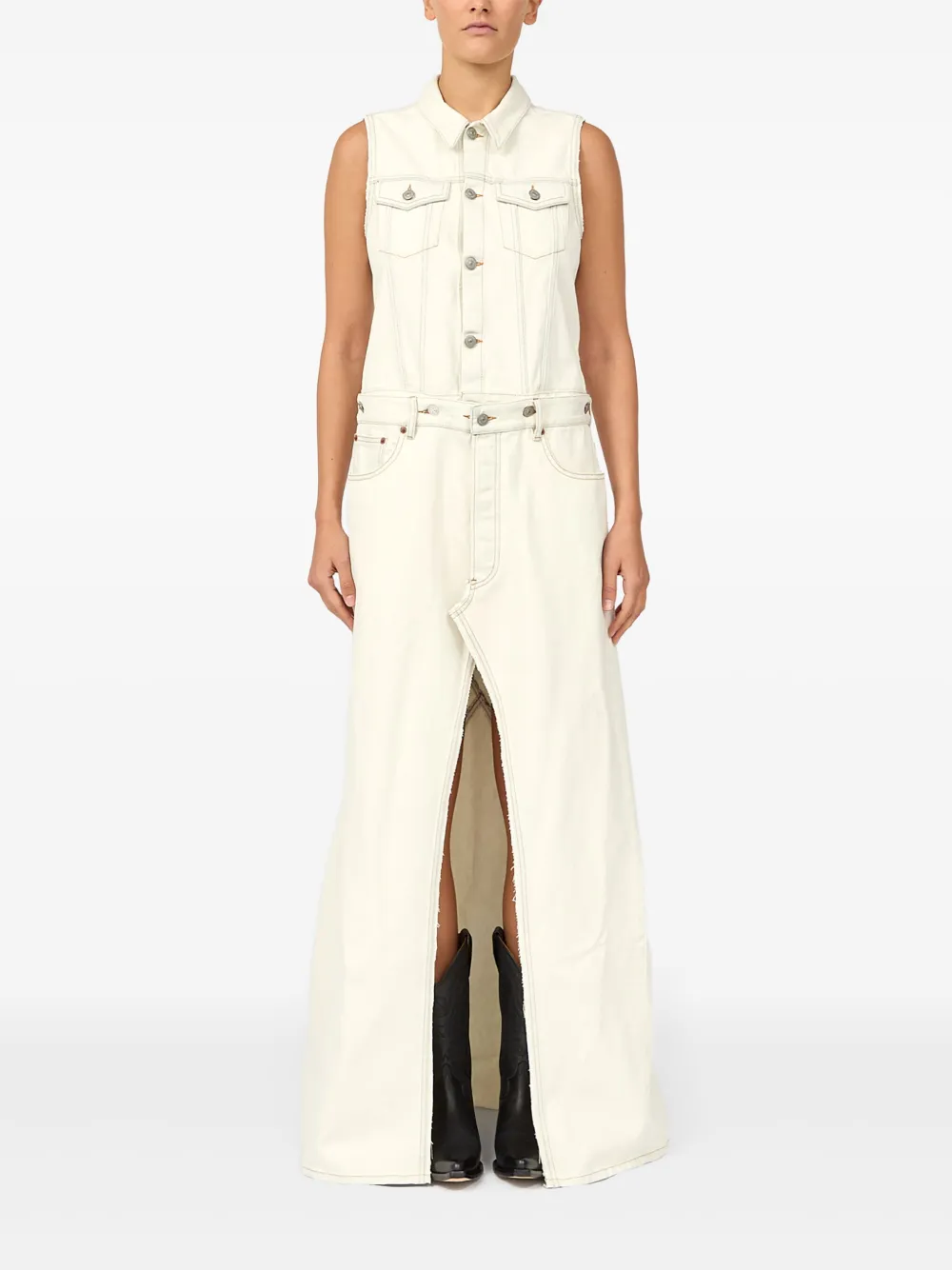 MM6 Maison Margiela Denim maxi-jurk - Beige