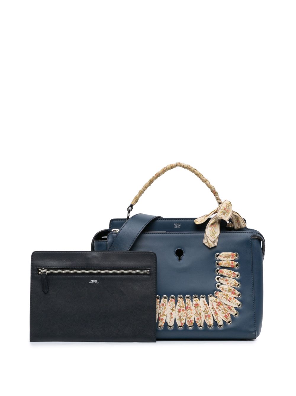 Fendi Pre-Owned 2010-present Calfskin Lace Up Dotcom satchel - Blauw