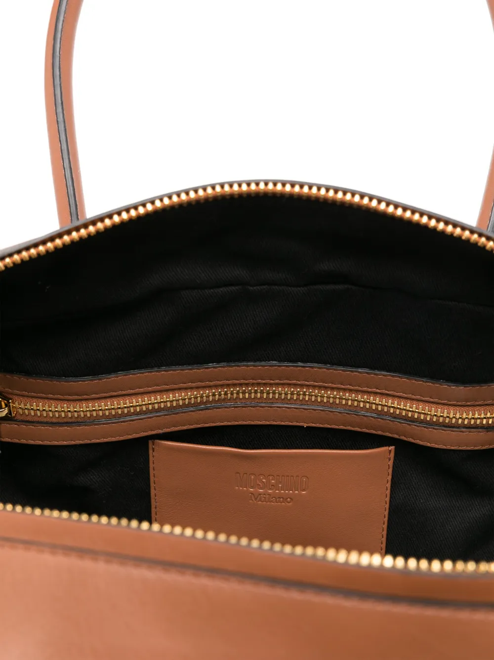 Moschino Leren shopper Bruin