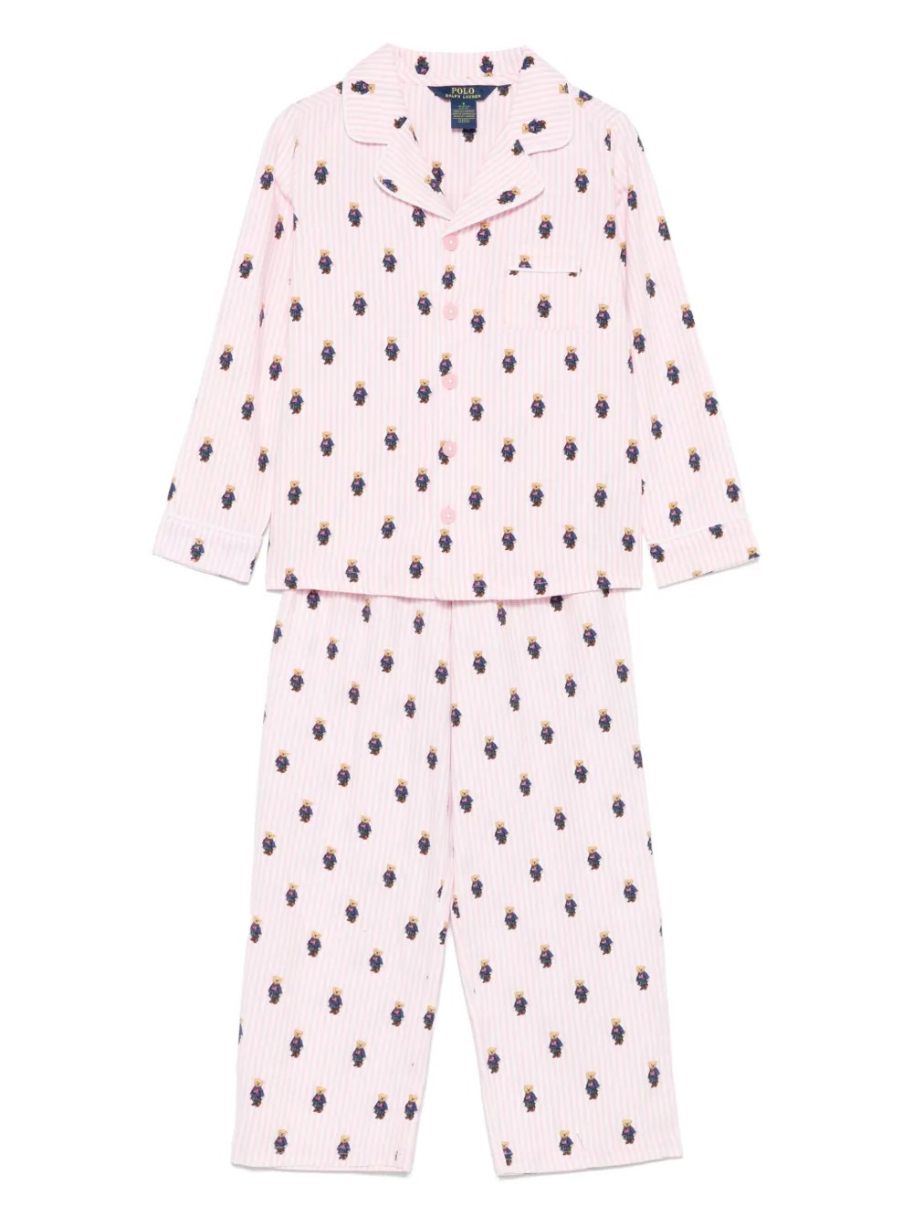 POLO RALPH LAUREN KIDS Polo Bear flanellen pyjama Roze