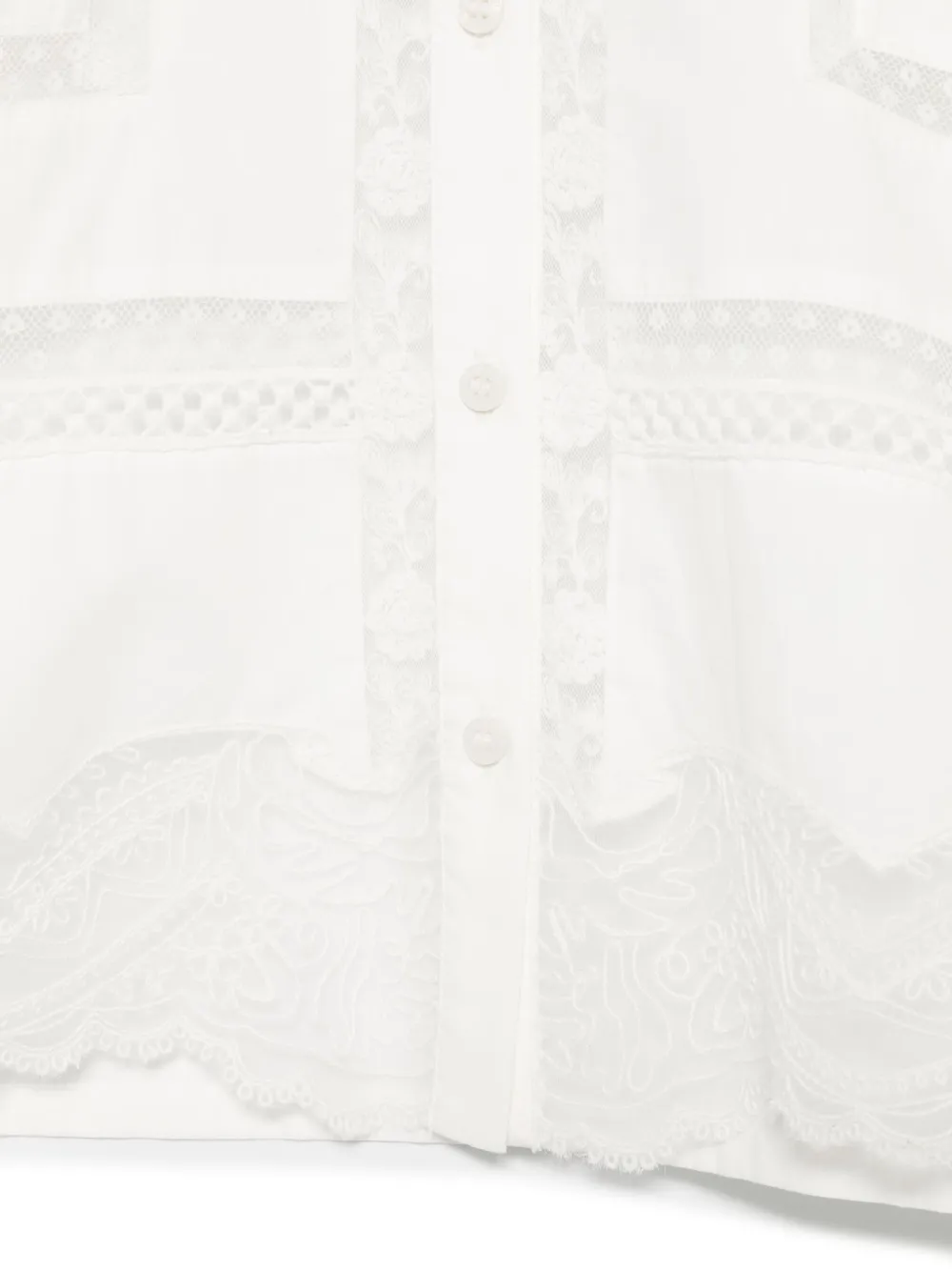 Ermanno Scervino Junior Shirt met kanten vlakken Wit