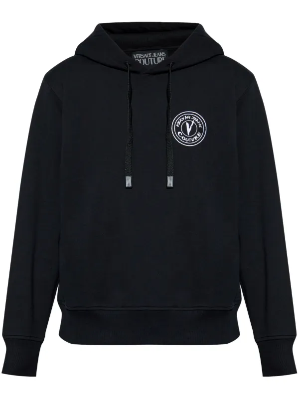 希少【Versace Jeans】ブラック V エンブレム パーカー 希少【Versace Jeans】ブラック V エンブレム パーカー Versace