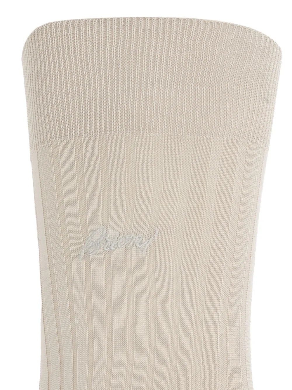 Brioni logo-embroidered socks - Beige