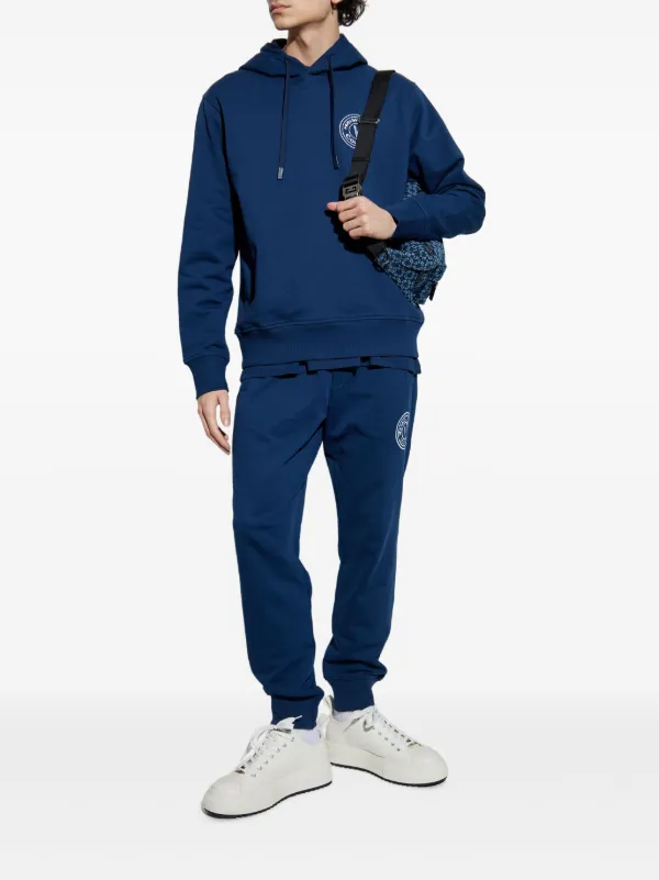 希少【Versace Jeans】Vエンブレムモチーフ パーカー Versace Jeans Couture V-Emblem パーカー | ブルー | FARFETCH JP