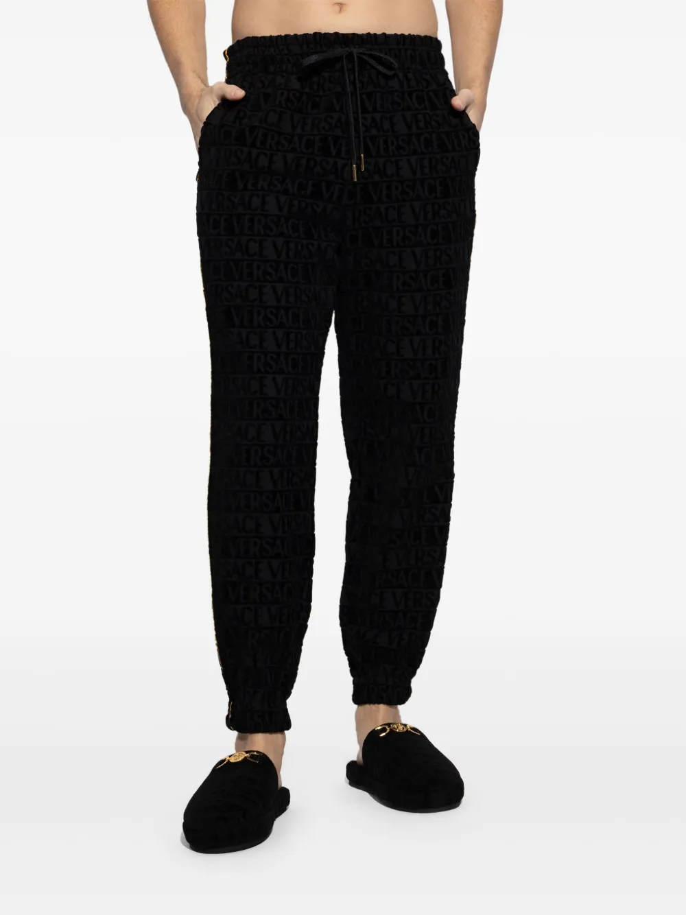 Versace logo-jacquard track pants - Zwart