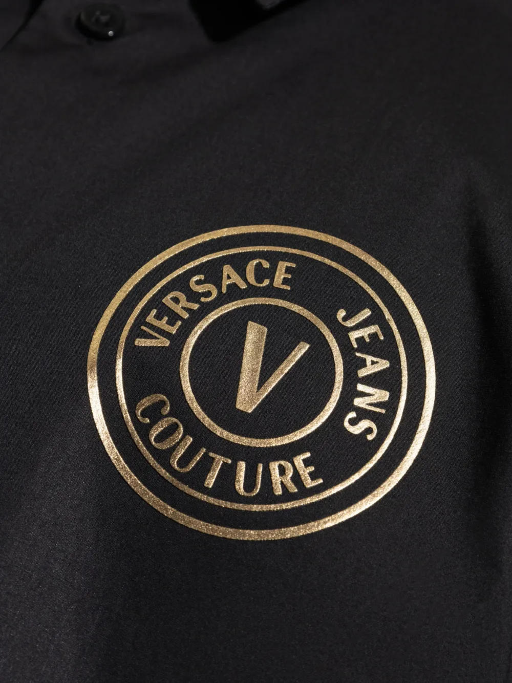 Shop Versace Jeans Couture V-emblem Polo Shirt In Black