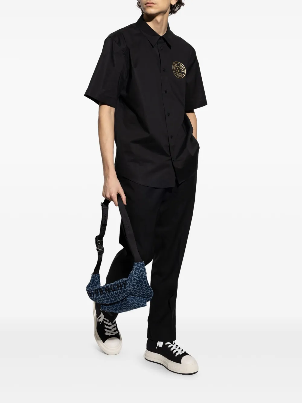 Versace Jeans Couture V-Emblem polo shirt - Zwart