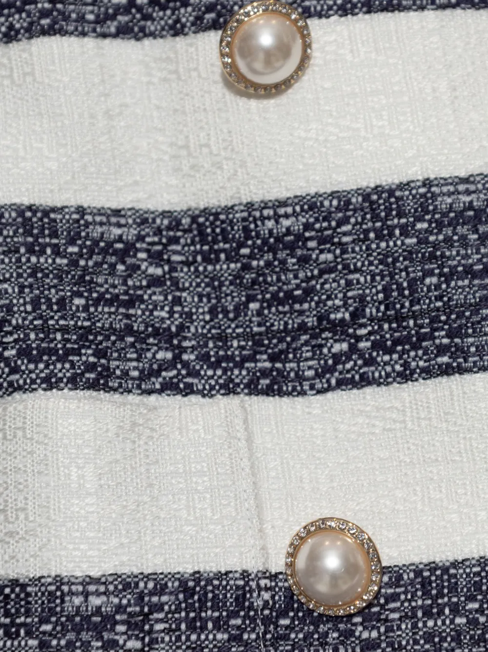 Kate Spade Pleated Striped Tweed Mini Skirt In Blau