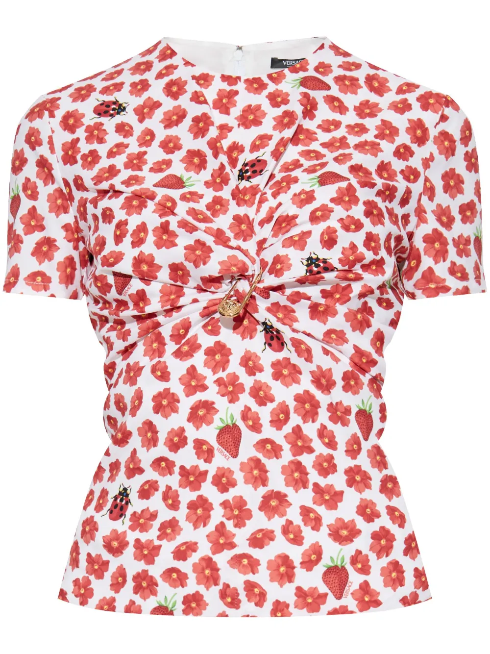 Versace Top met bloemenprint Rood