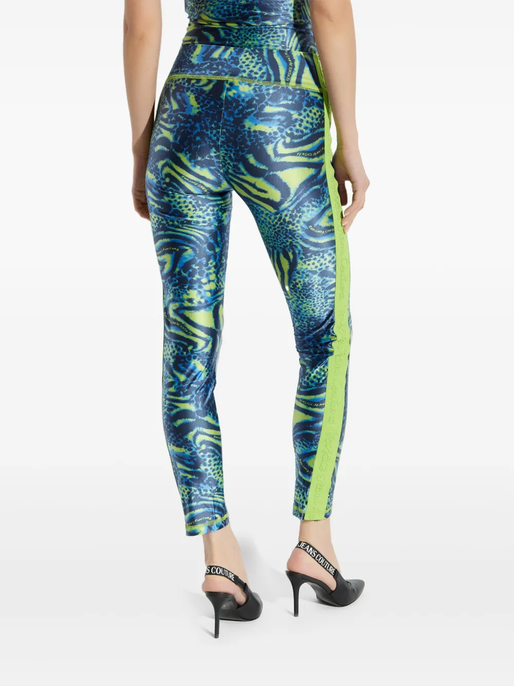 Versace Jeans Couture Legging met dierenprint Blauw