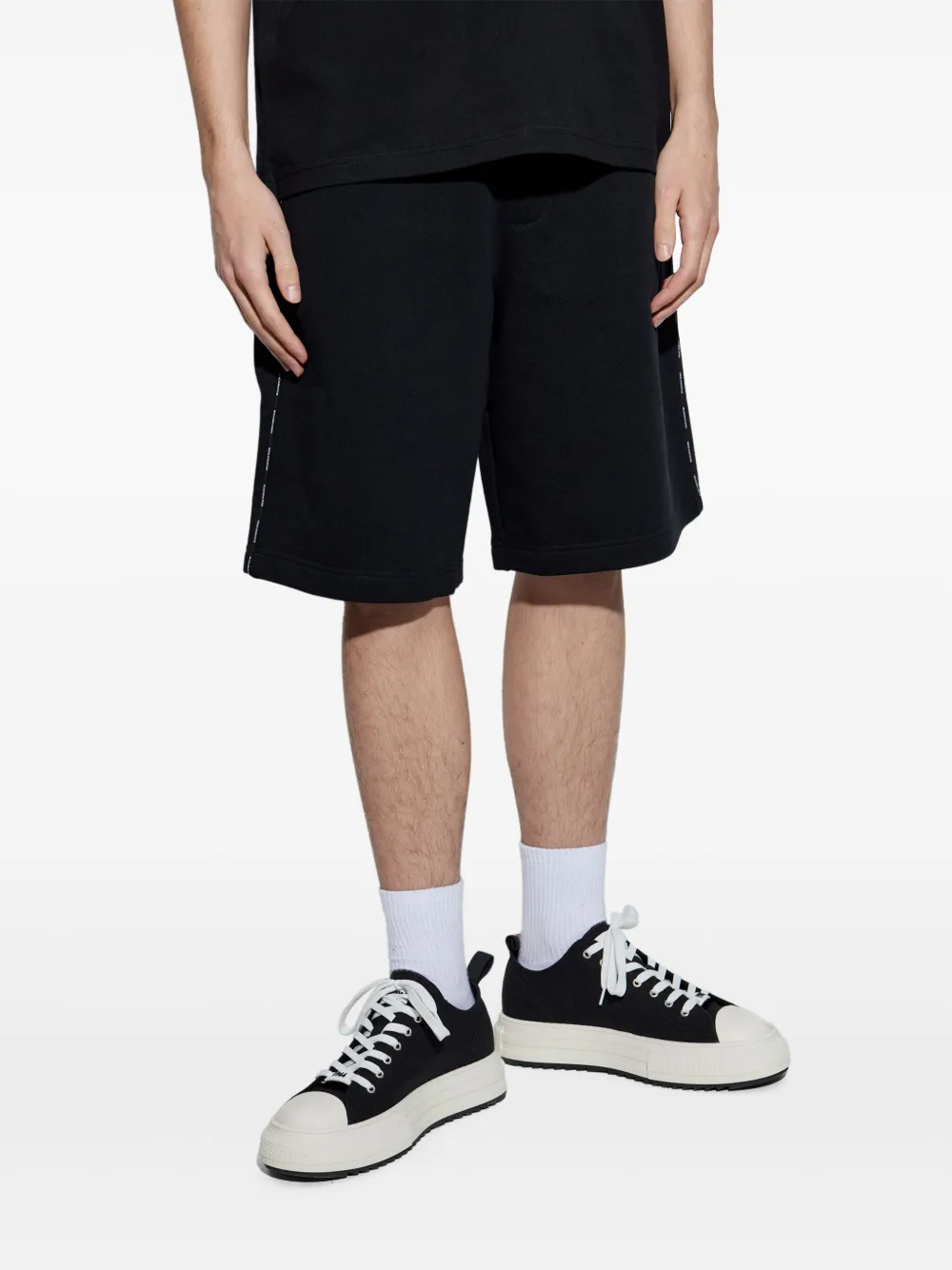 Shop Versace Jeans Couture Cotton Shorts In Black