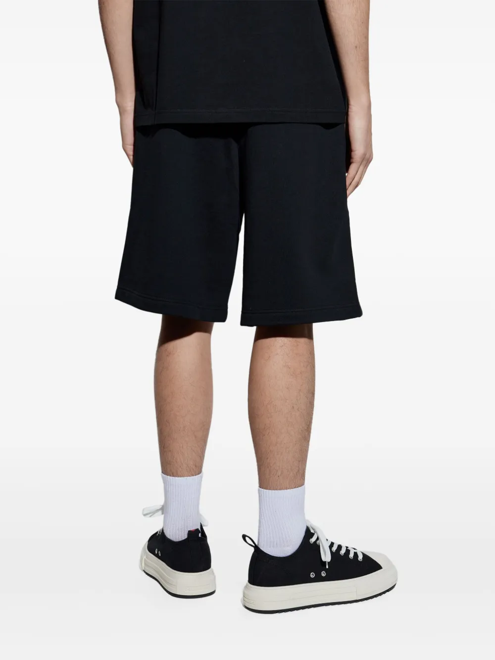 Shop Versace Jeans Couture Cotton Shorts In Black