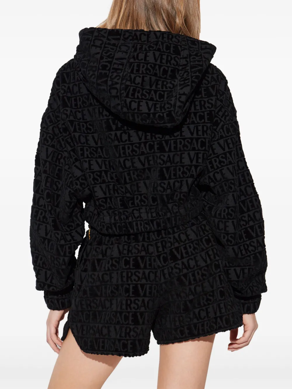 Versace I Love Baroque cropped hoodie Zwart