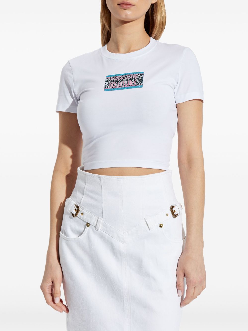 Versace Jeans Couture embellished T-shirt - Wit