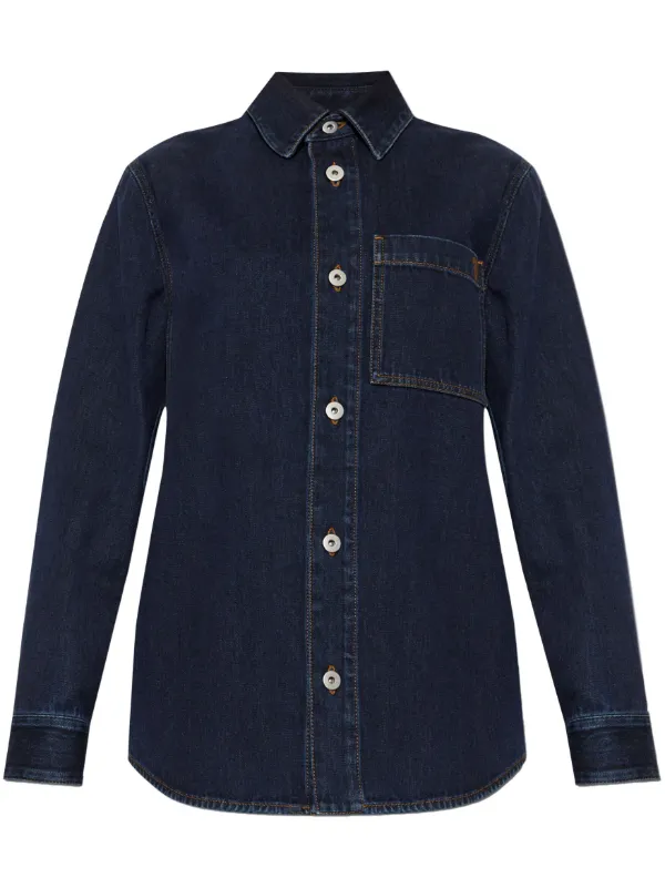 Burberry デニムシャツ VTG Burberry Denim Shirt Indigo Blue Button-Down Short