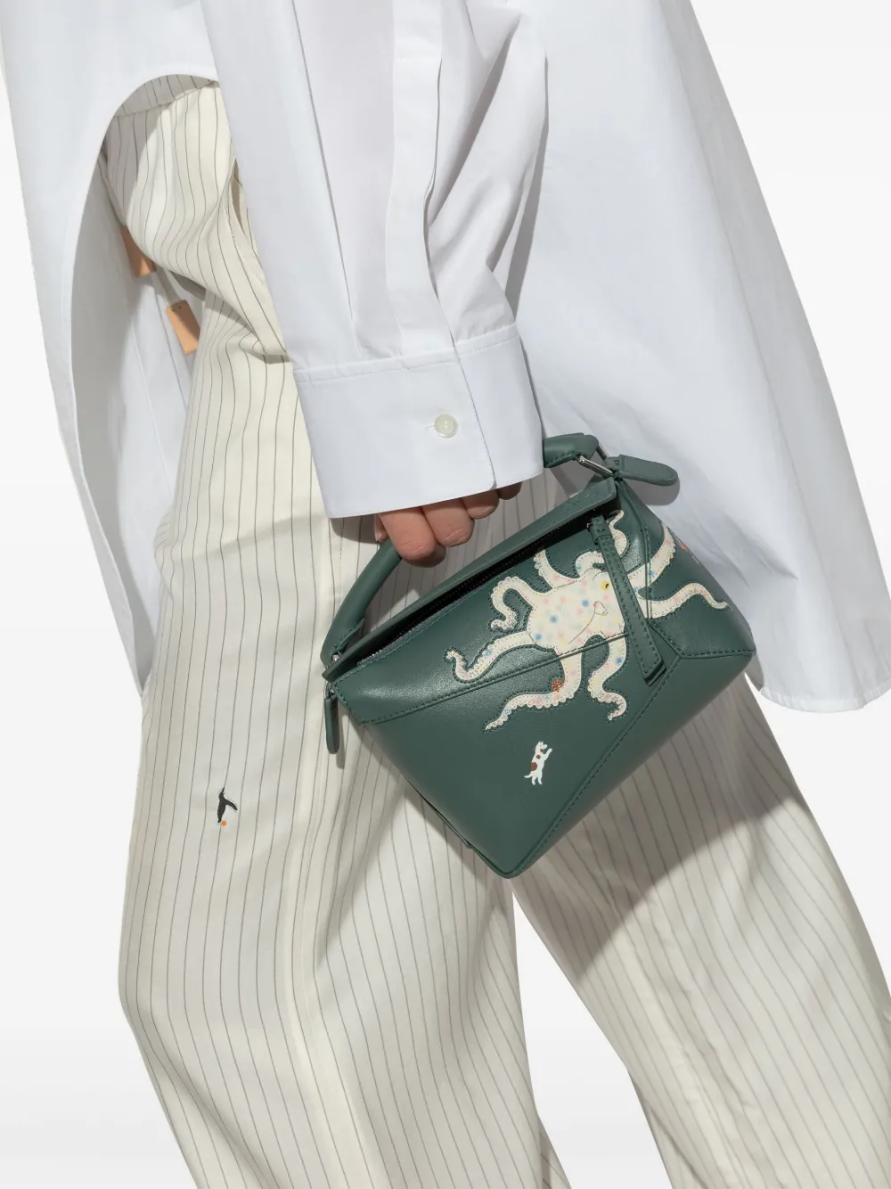 LOEWE x Sana Fujita Puzzle Edge mini-shopper - Groen