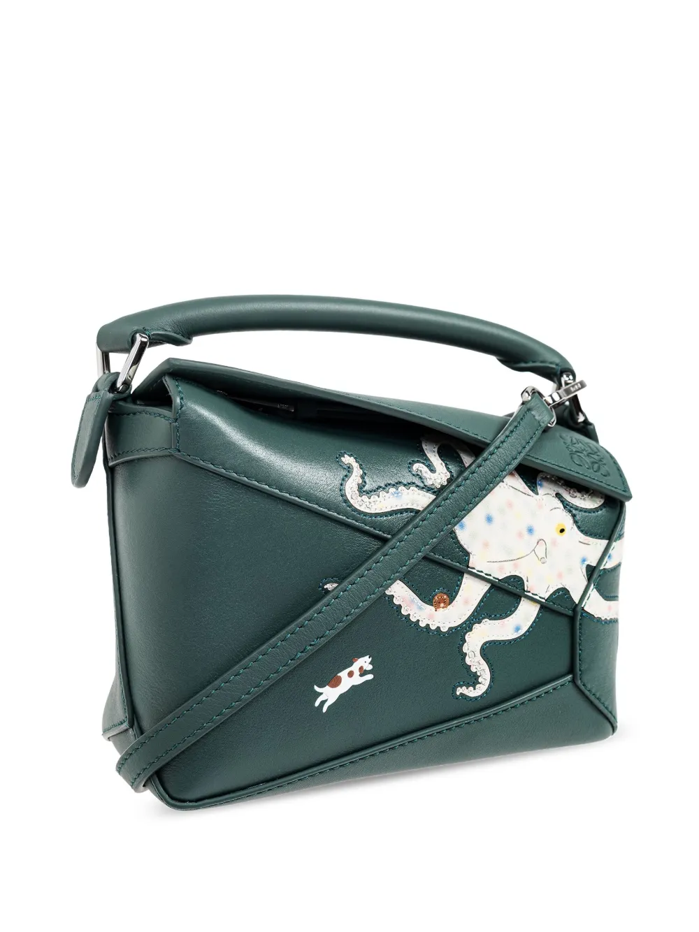 Loewe X Suna Fujita Puzzle Edge Octopus Mini Crossbody Bag In Green