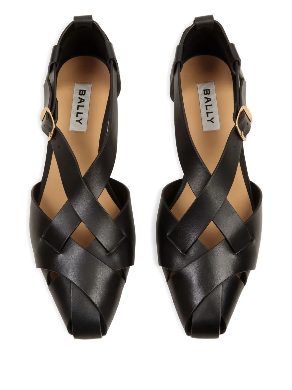 Bally Sylt braided square-toe flat pumps Black