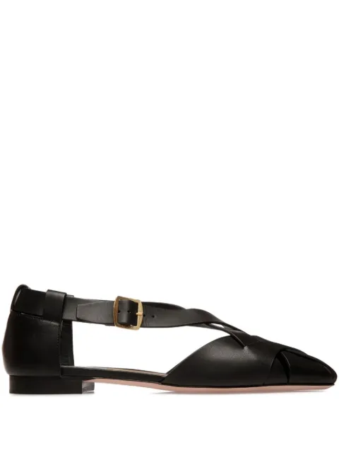 Bally Sylt braided square-toe flat pumps