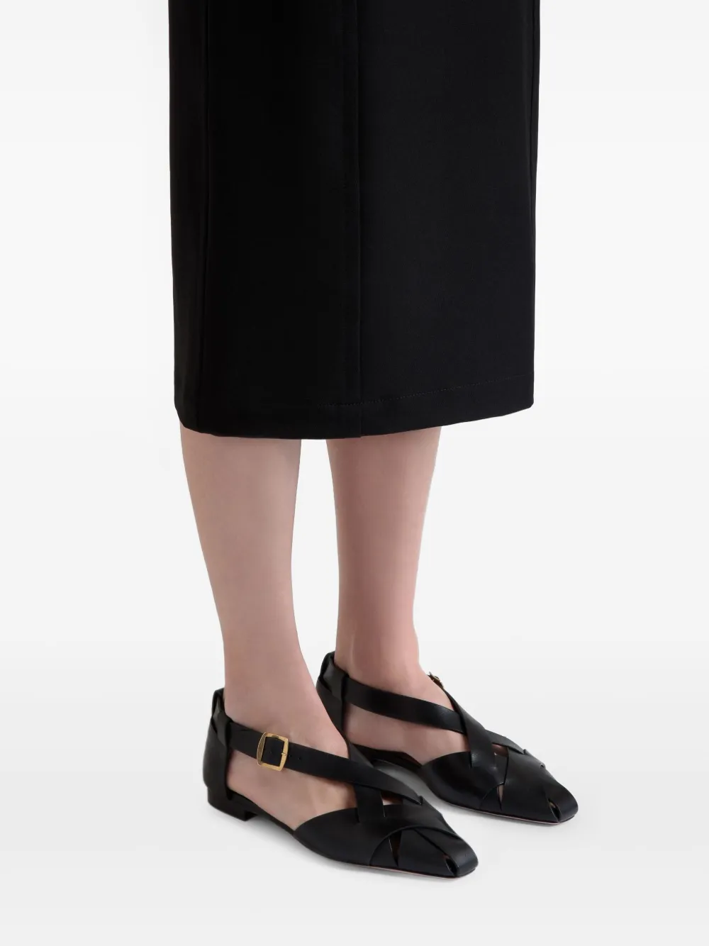 Bally Sylt gevlochten pumps met vierkante neus Zwart