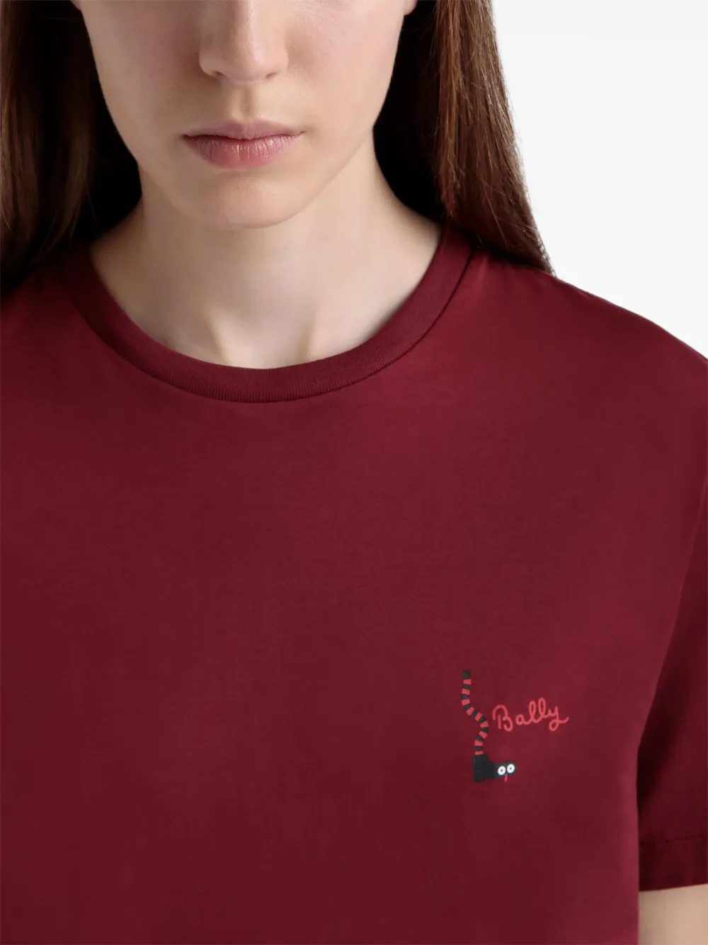Bally T-shirt van biologisch katoen Rood