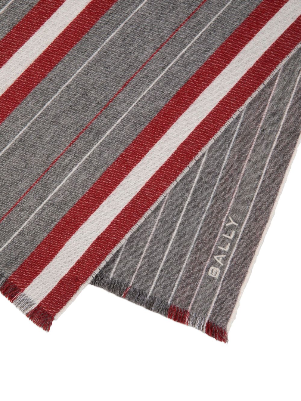 Bally striped merino-wool scarf - Grijs