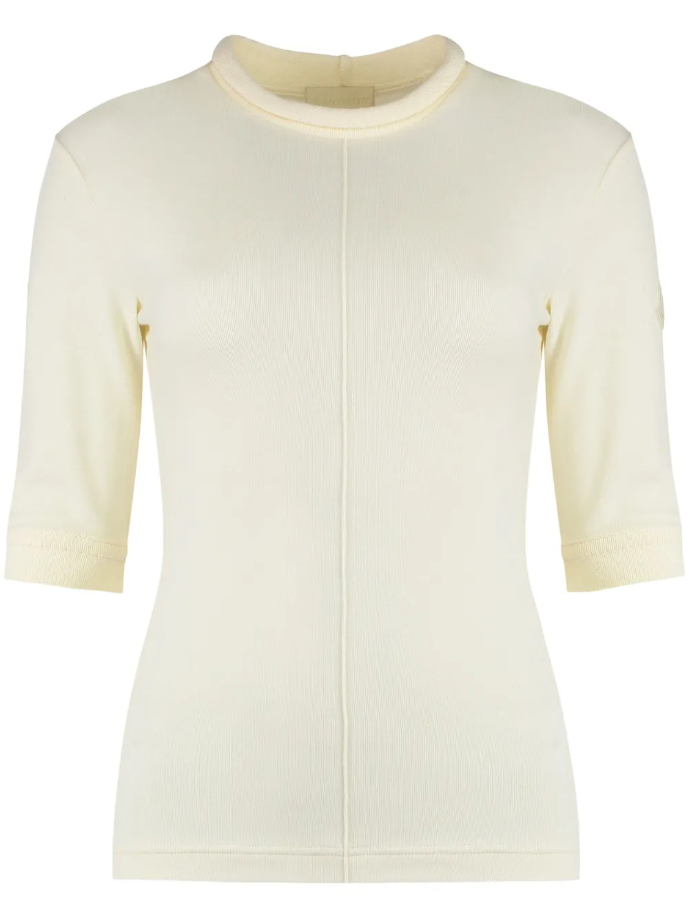 Moncler Geribbeld T-shirt Beige