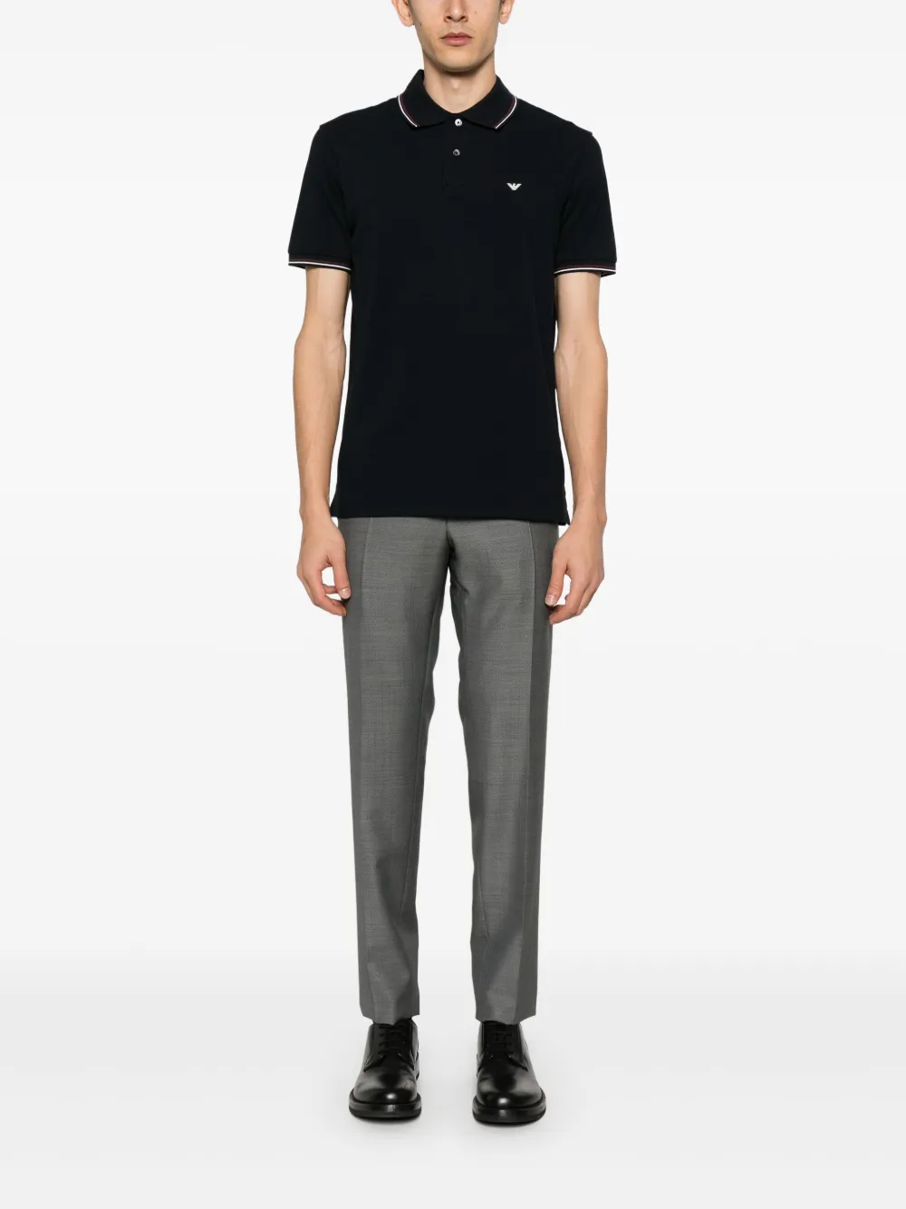 Emporio Armani piqué polo shirt - Blauw